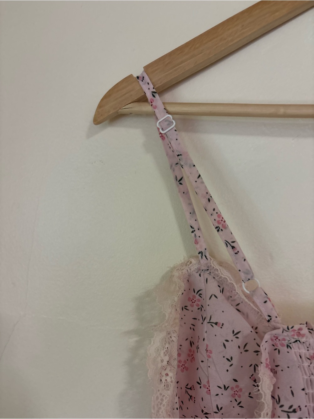 Floral Lace Trim Tie Front Cami Crop Top Fairy Coquette Balletcore S - Picture 8 of 12